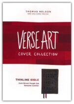 Alternative view of NKJV, Thinline Bible, Verse Art Cover Collection, Genuine Leather, Brown, Red Letter, Comfort Print