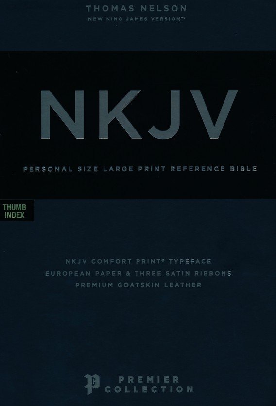 NKJV, End-of-Verse Reference Bible, Personal Size Large Print, Premium Goatskin Leather, Brown, Premier Collection, Red Letter, Thumb Indexed, Comfort : Holy Bible, New King James Version - Imagen 2