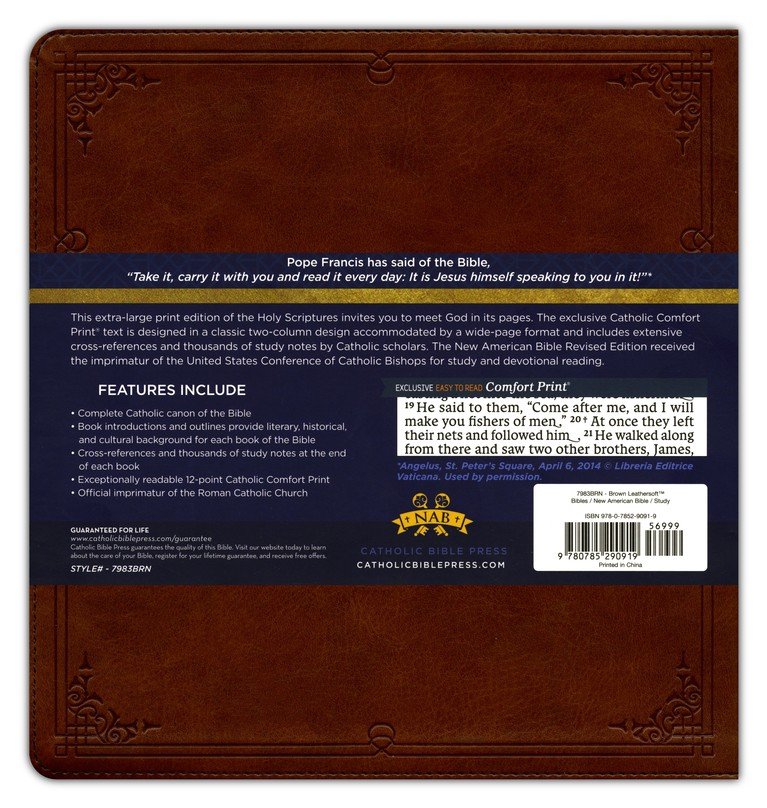 NABRE XL, Catholic Edition, Leathersoft, Brown, Comfort Print : Holy Bible - Imagen 9