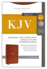 Alternative view of KJV, Personal Size Large Print Single-Column Reference Bible, Leathersoft, Brown, Red Letter, Comfort Print