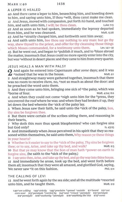 KJV, Personal Size Large Print Single-Column Reference Bible, Genuine Leather, Black, Red Letter, Thumb Indexed, Comfort Print - Imagen 9