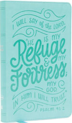 NKJV, Thinline Youth Edition Bible, Verse Art Cover Collection, Leathersoft, Teal, Red Letter, Comfort Print