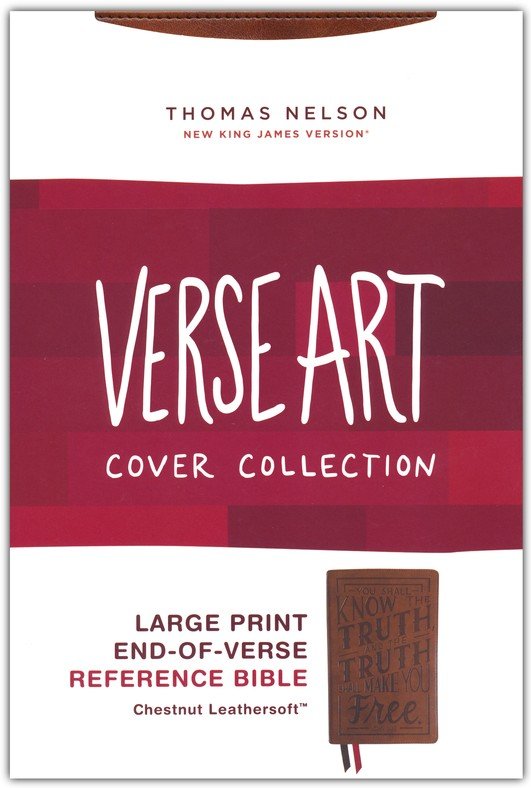 NKJV, Personal Size Large Print End-of-Verse Reference Bible, Verse Art Cover Collection, Leathersoft, Brown, Red Letter, Comfort Print - Imagen 2