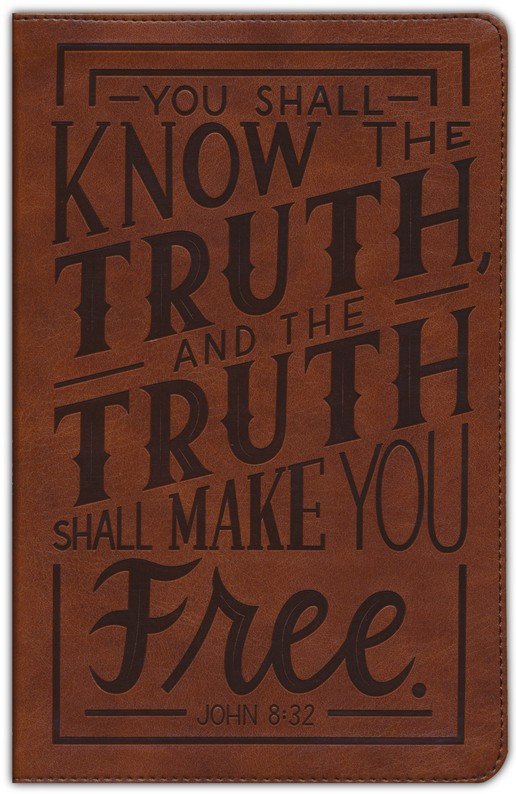 NKJV, Personal Size Large Print End-of-Verse Reference Bible, Verse Art Cover Collection, Leathersoft, Brown, Red Letter, Comfort Print - Imagen 3