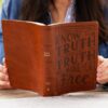 NKJV, Personal Size Large Print End-of-Verse Reference Bible, Verse Art Cover Collection, Leathersoft, Brown, Red Letter, Thumb Indexed, Comfort Print - Imagen 2