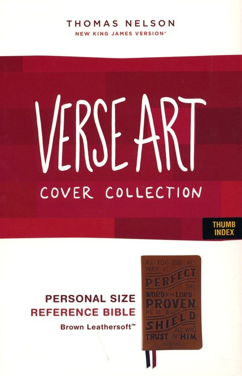 NKJV, Personal Size Reference Bible, Verse Art Cover Collection, Leathersoft, Tan, Red Letter, Thumb Indexed, Comfort Print - Imagen 2