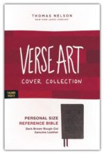 Alternative view of NKJV, Personal Size Reference Bible, Verse Art Cover Collection, Genuine Leather, Brown, Red Letter, Thumb Indexed, Comfort Print