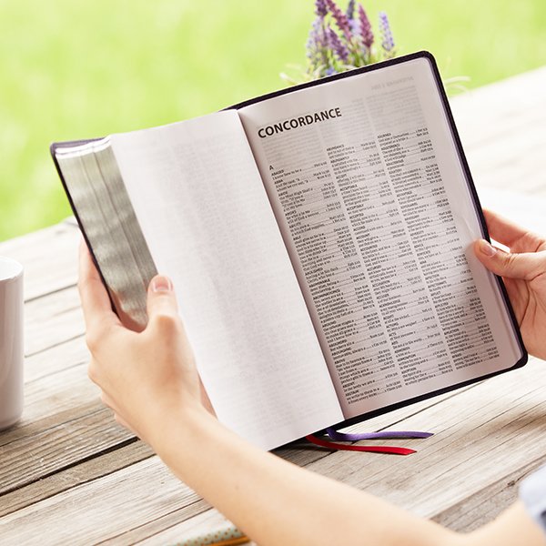 NKJV, Giant Print Center-Column Reference Bible, Verse Art Cover Collection, Leathersoft, Purple, Red Letter, Comfort Print - Imagen 13
