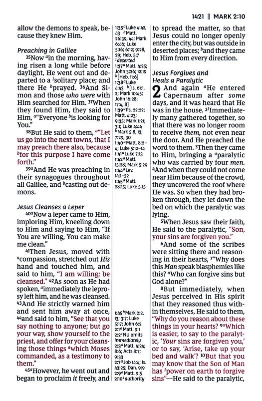 NKJV, Giant Print Center-Column Reference Bible, Verse Art Cover Collection, Leathersoft, Purple, Red Letter, Comfort Print - Imagen 9