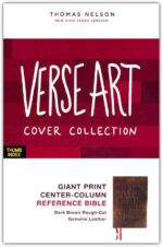 Alternative view of NKJV, Giant Print Center-Column Reference Bible, Verse Art Cover Collection, Genuine Leather, Brown, Thumb Indexed, Red Letter, Comfort Print