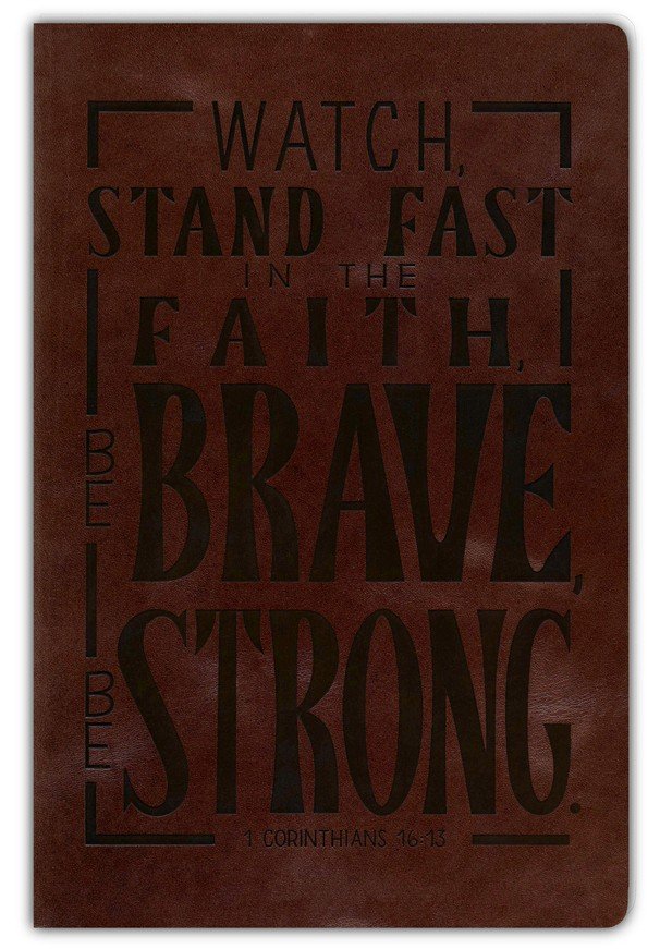NKJV, Giant Print Center-Column Reference Bible, Verse Art Cover Collection, Genuine Leather, Brown, Thumb Indexed, Red Letter, Comfort Print - Imagen 3