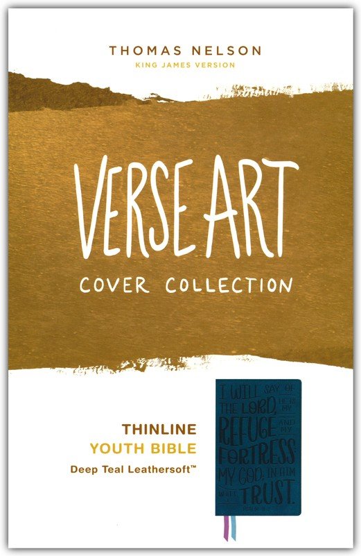KJV, Thinline Youth Edition Bible, Verse Art Cover Collection, Leathersoft, Teal, Red Letter, Comfort Print - Imagen 2