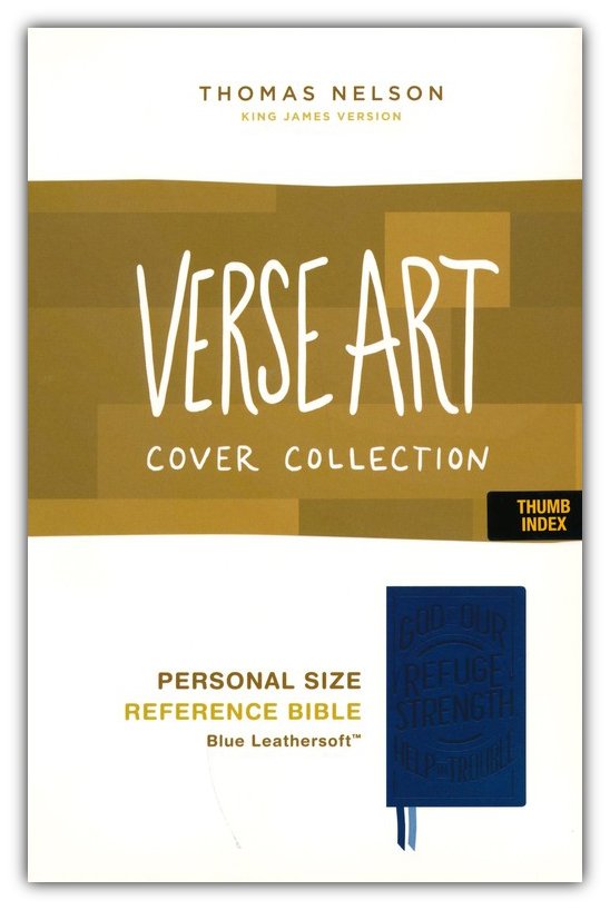 KJV, Personal Size Reference Bible, Verse Art Cover Collection, Leathersoft, Blue, Red Letter, Thumb Indexed, Comfort Print - Imagen 2