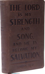 KJV, Personal Size Reference Bible, Verse Art Cover Collection, Genuine Leather, Brown, Red Letter, Comfort Print