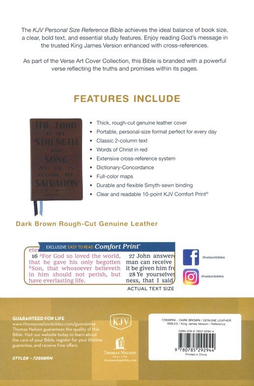 KJV, Personal Size Reference Bible, Verse Art Cover Collection, Genuine Leather, Brown, Red Letter, Thumb Indexed, Comfort Print - Imagen 11