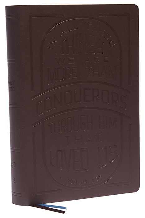 KJV Large Print Bible w/ 53,000 Cross References, Brown Genuine Cowhide Leather, Red Letter, Comfort Print - Imagen 16