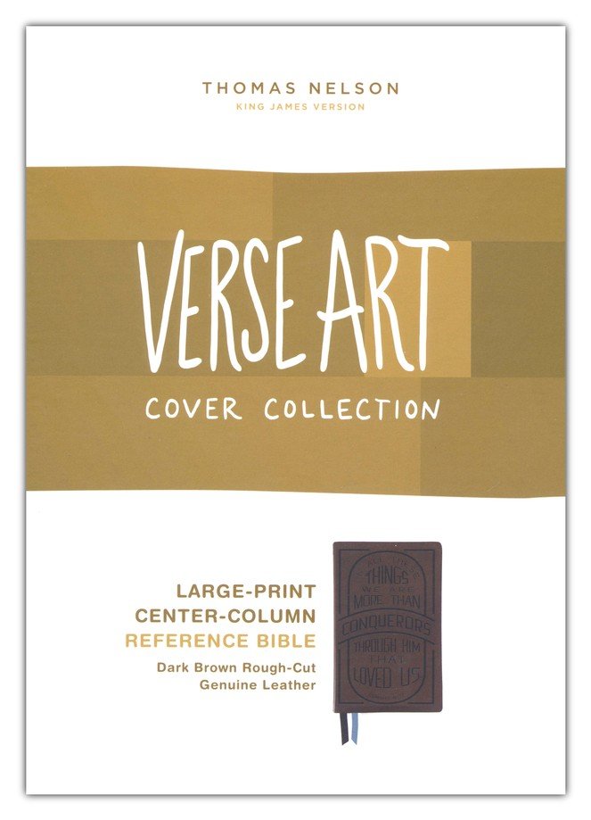 KJV Large Print Bible w/ 53,000 Cross References, Brown Genuine Cowhide Leather, Red Letter, Comfort Print - Imagen 2