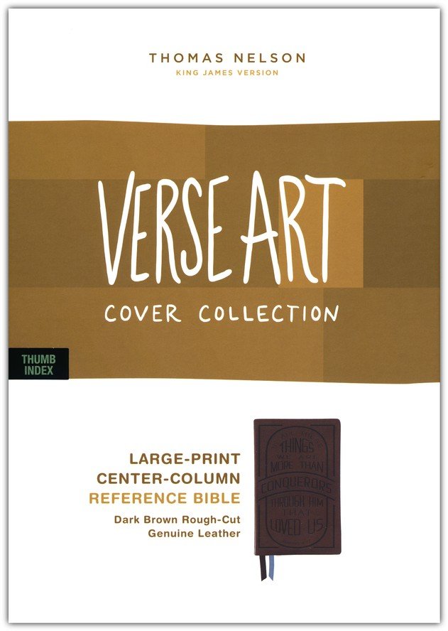 KJV Large Print Bible w/ 53,000 Cross References, Brown Genuine Cowhide Leather with Thumb Index Red Letter, Comfort Print - Imagen 2