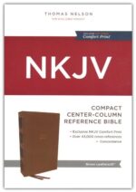 Alternative view of NKJV, Compact Center-Column Reference Bible, Leathersoft, Brown, Red Letter, Comfort Print