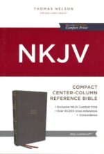 Alternative view of NKJV, Compact Center-Column Reference Bible, Leathersoft, Gray, Red Letter, Comfort Print