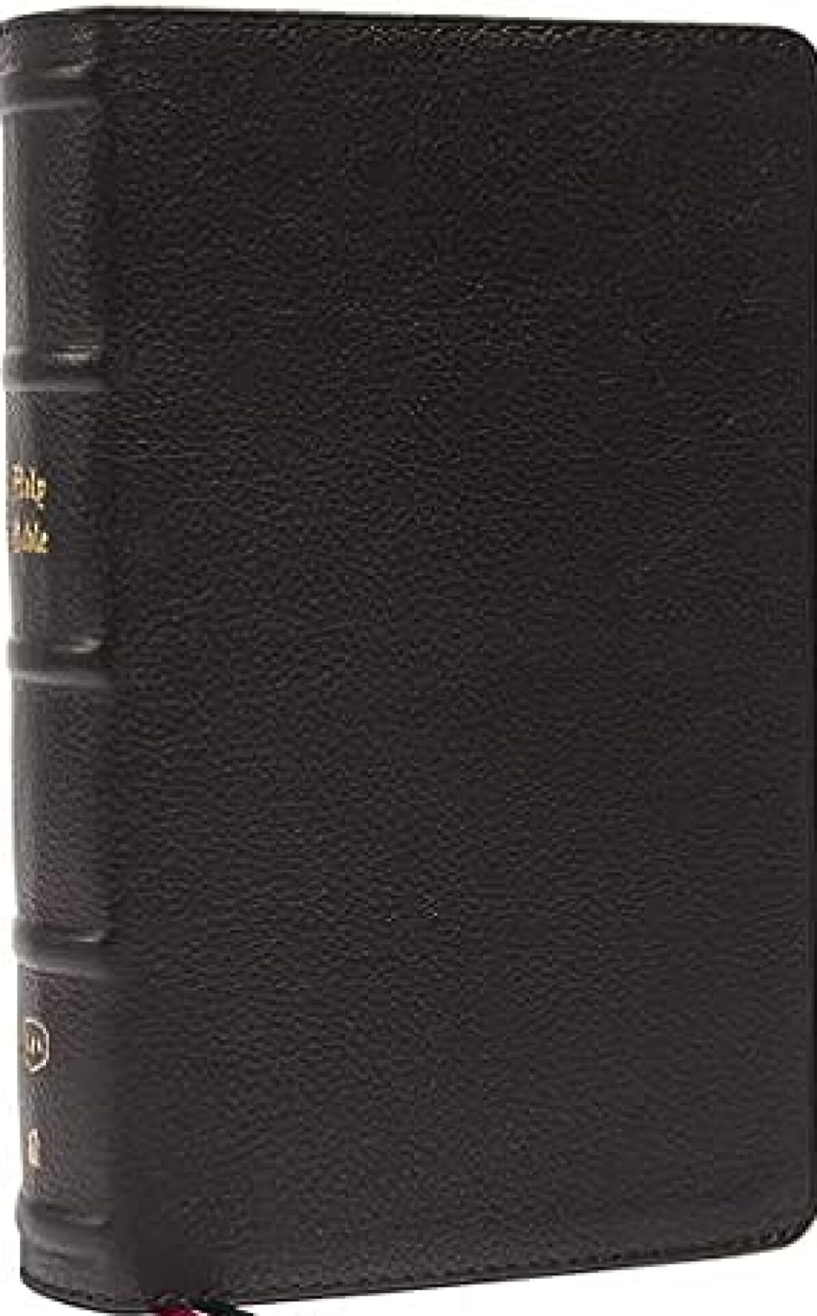 KJV, Personal Size Large Print Single-Column Reference Bible, Genuine Leather, Black, Red Letter, Thumb Indexed, Comfort Print