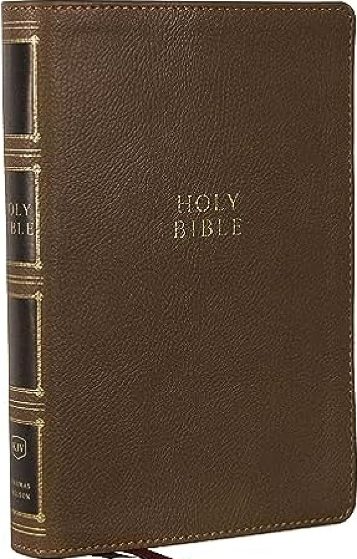 KJV, Compact Center-Column Reference Bible, Leathersoft, Brown, Red Letter, Comfort Print