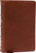 NKJV, End-of-Verse Reference Bible, Personal Size Large Print, Premium Goatskin Leather, Brown, Premier Collection, Red Letter, Thumb Indexed, Comfort : Holy Bible, New King James Version