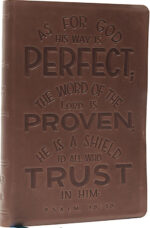 NKJV, Thinline Bible, Verse Art Cover Collection, Genuine Leather, Brown, Thumb Indexed, Red Letter, Comfort Print