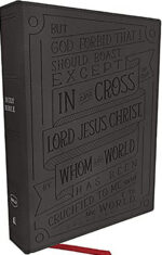 NKJV, Journal Reference Edition Bible, Verse Art Cover Collection, Leathersoft, Gray, Red Letter, Comfort Print