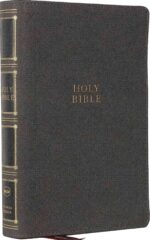 NKJV, Compact Center-Column Reference Bible, Leathersoft, Gray, Red Letter, Comfort Print
