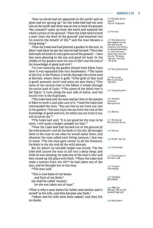 NIV, Side-Column Reference Bible (Deep Study at a Portable Size), Personal Size, Leathersoft, Black, Comfort Print - Imagen 7