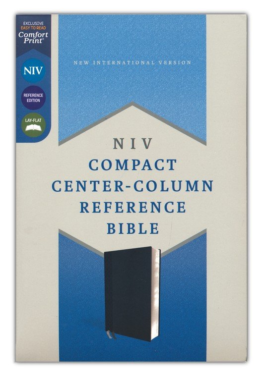 NIV, Compact Center-Column Reference Bible, Leathersoft, Black, Red Letter, Comfort Print - Imagen 2