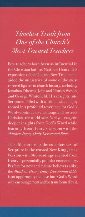 NKJV, Matthew Henry Daily Devotional Bible, Hardcover, Red Letter, Comfort Print : 366 Daily Devotions by Matthew Henry - Imagen 3