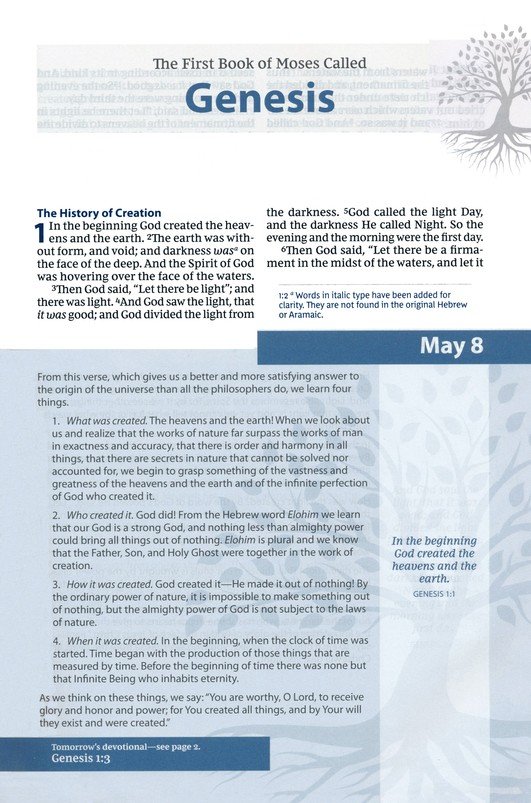 NKJV, Matthew Henry Daily Devotional Bible, Hardcover, Red Letter, Comfort Print : 366 Daily Devotions by Matthew Henry - Imagen 4
