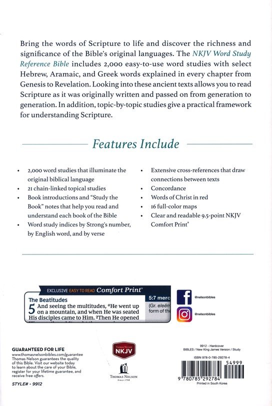 NKJV, Word Study Reference Bible, Hardcover, Red Letter, Comfort Print : 2,000 Keywords that Unlock the Meaning of the Bible - Imagen 12