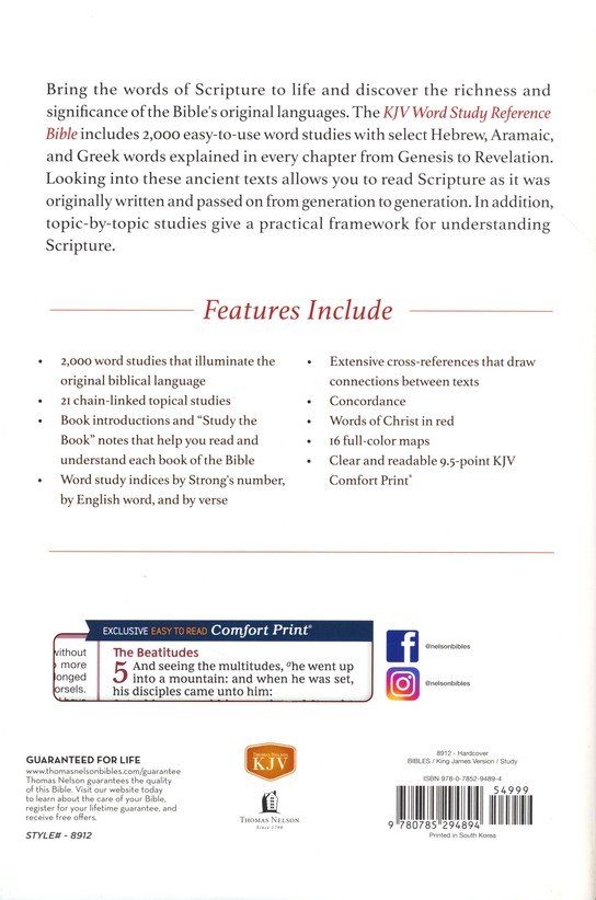 KJV, Word Study Reference Bible, Hardcover, Red Letter, Comfort Print : 2,000 Keywords that Unlock the Meaning of the Bible - Imagen 12