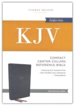 Alternative view of KJV, Compact Center-Column Reference Bible, Leathersoft, Gray, Red Letter, Thumb Indexed, Comfort Print