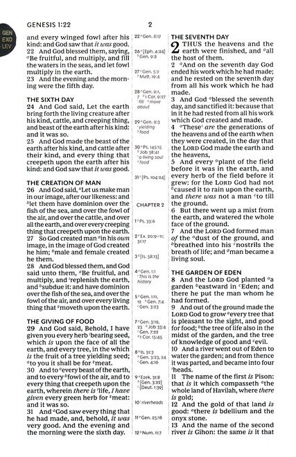 KJV, Compact Center-Column Reference Bible, Genuine Leather, Black, Red Letter, Thumb Indexed, Comfort Print - Imagen 5