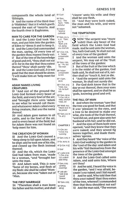 KJV, Compact Center-Column Reference Bible, Genuine Leather, Black, Red Letter, Thumb Indexed, Comfort Print - Imagen 6