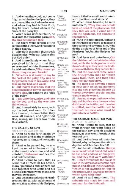 KJV, Compact Center-Column Reference Bible, Genuine Leather, Black, Red Letter, Thumb Indexed, Comfort Print - Imagen 9