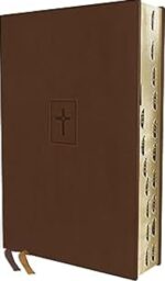 NIV, Thinline Bible, Large Print, Leathersoft, Brown, Red Letter, Thumb Indexed, Comfort Print