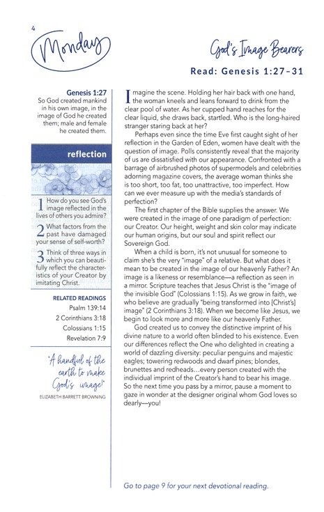 NIV, Women's Devotional Bible (By Women, for Women), Leathersoft, Navy, Comfort Print - Imagen 6