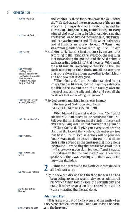 NIV, Side-Column Reference Bible (Deep Study at a Portable Size), Personal Size, Premium Goatskin Leather, Blue, Premier Collection, Art Gilded Edges, Comfort Print - Imagen 5
