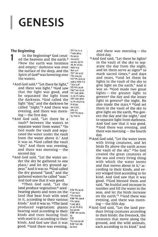 NIV, Thinline Reference Bible (Your Portable Reference Bible), Large Print, Leathersoft, Brown, Red Letter, Comfort Print - Imagen 4