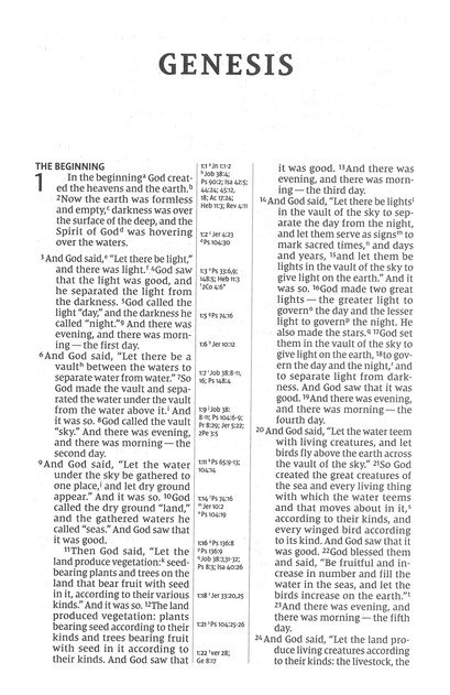 NIV, Compact Center-Column Reference Bible, Leathersoft, Stone, Red Letter, Comfort Print - Imagen 4
