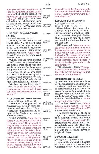 NIV, Compact Center-Column Reference Bible, Leathersoft, Stone, Red Letter, Comfort Print - Imagen 9