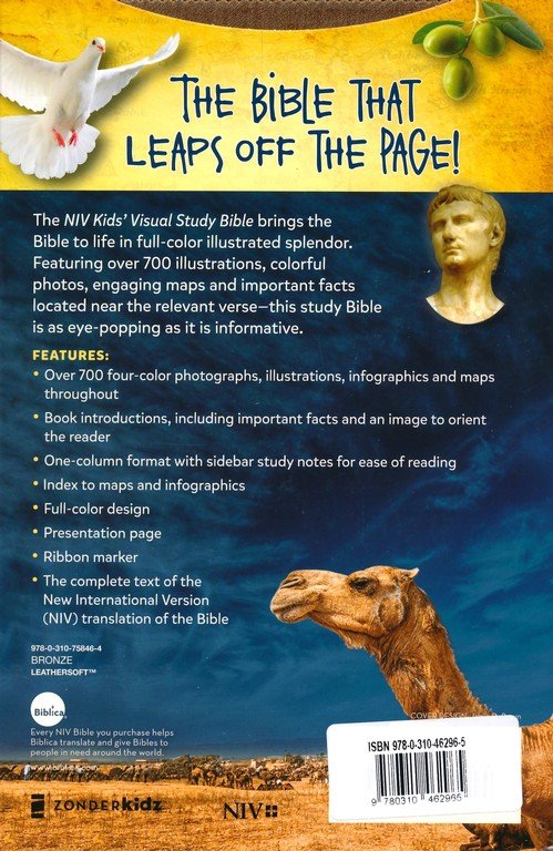 NIV, Kids' Visual Study Bible, Leathersoft, Bronze, Full Color Interior, Peel/Stick Bible Tabs : Explore the Story of the Bible---People, Places, and History - Imagen 10