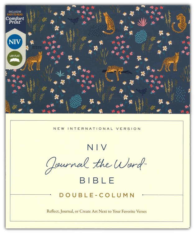NIV, Journal the Word Bible (Perfect for Note-Taking), Double-Column, Cloth over Board, Navy Floral, Red Letter, Comfort Print : Reflect, Take Notes, or Create Art Next to Your Favorite Verses - Imagen 2