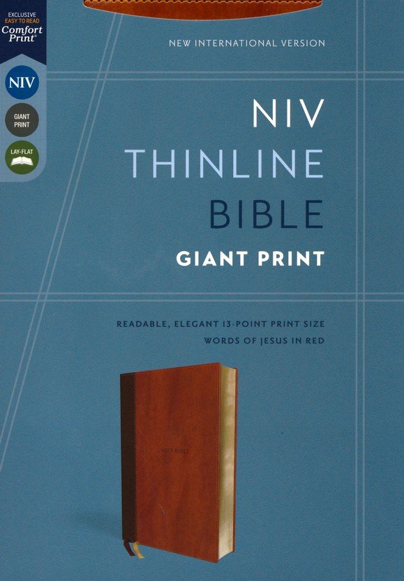 NIV, Thinline Bible, Giant Print, Leathersoft, Brown, Red Letter, Comfort Print - Imagen 2