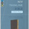 NIV, Thinline Bible, Large Print, Cloth Flexcover, Gray, Red Letter, Comfort Print - Imagen 2